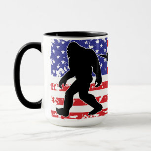 Mug Licorne, Jackalope, Bigfoot et le drapeau américai