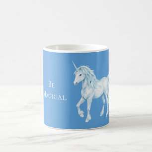 Mug Licorne Magique Blanche Bleu Aqua