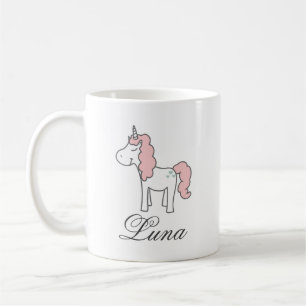 Mug Licorne Rose Florale Douce Rose Pastel Personnalis