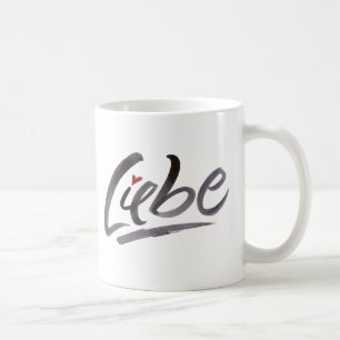 Mug Liebe Love Hertz Allemagne Brush Letters