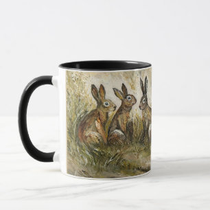 Mug Lièvre de prairie céleste Famille de lapins fantai