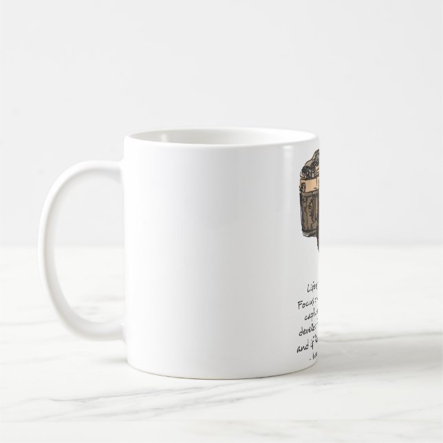 Mug Life is Like A Camera Quote and Illustration (Gauche)