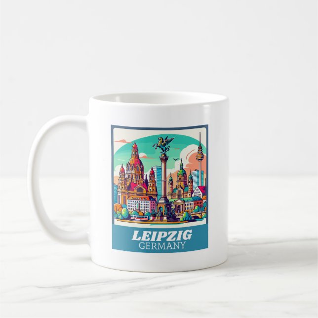 Mug Ligne aérienne Retro Leipzig (Gauche)