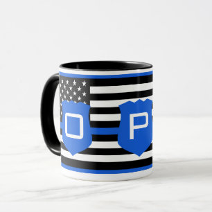 Mug Ligne bleue mince Drapeau américain Drapeau person