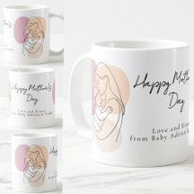 Ligne d'art moderne minimaliste Maman et bébé Fête