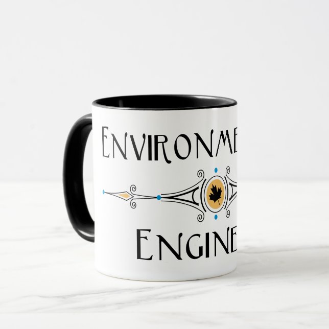 Mug Ligne décorative de l'ingénieur de l'environnement (Devant gauche)