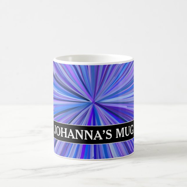 Mug Ligne des pourpres motif de bleus et d'éclat + Nom (Centre)