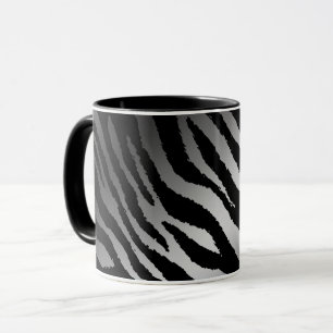 Mug Ligne noire moderne Zebra Silver