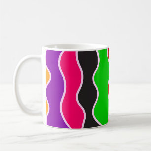 Mug Ligne ondulée verticale colorée motif