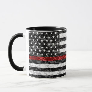 Mug Ligne rouge mince drapeau de Camo