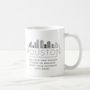 Mug Ligne Skyline stylisée de Houston   Slogan person