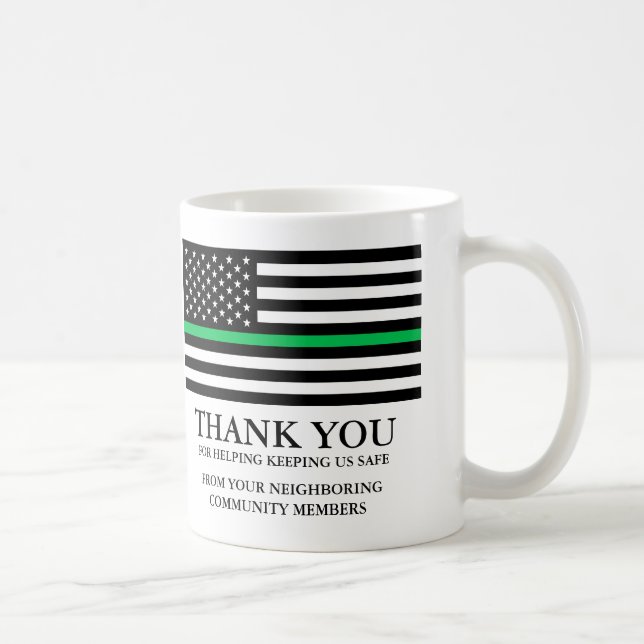 Mug Ligne verte mince| Merci personnalisé d'envoi de p (Droite)