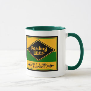 Mug Lignes de chemin de fer de lecture, ligne service