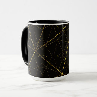 Mug Lignes Dorées Noir & Or