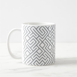 Mug Lignes en mosaïque génératives (ligne grise) Uniqu