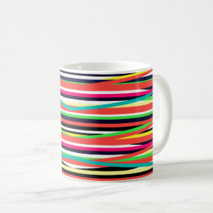 Mug Lignes géométriques colorées Bandes Multi