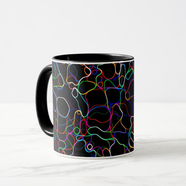 Mug Lignes multicouleurs néon (Devant gauche)