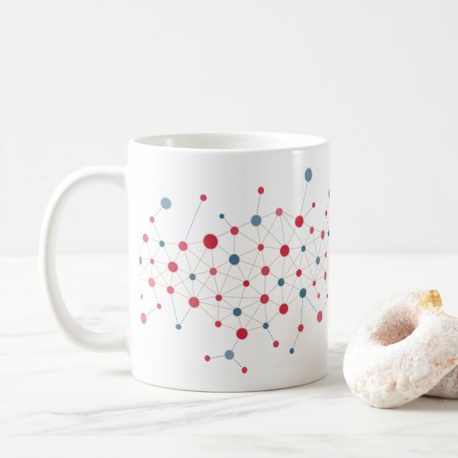 Mug Lignes rouges et bleues (Avec donut)