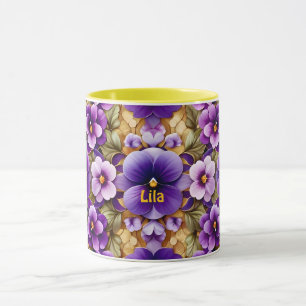 Mug LILA ~ PANSIERS ~ Nuances violettes ~