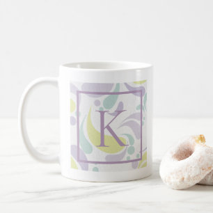 Mug Lilac et Green Pastel Motif clair Monogramme