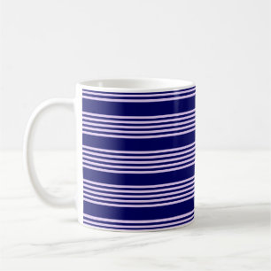Mug Lilac violet et bleu marine cinq bandes motif