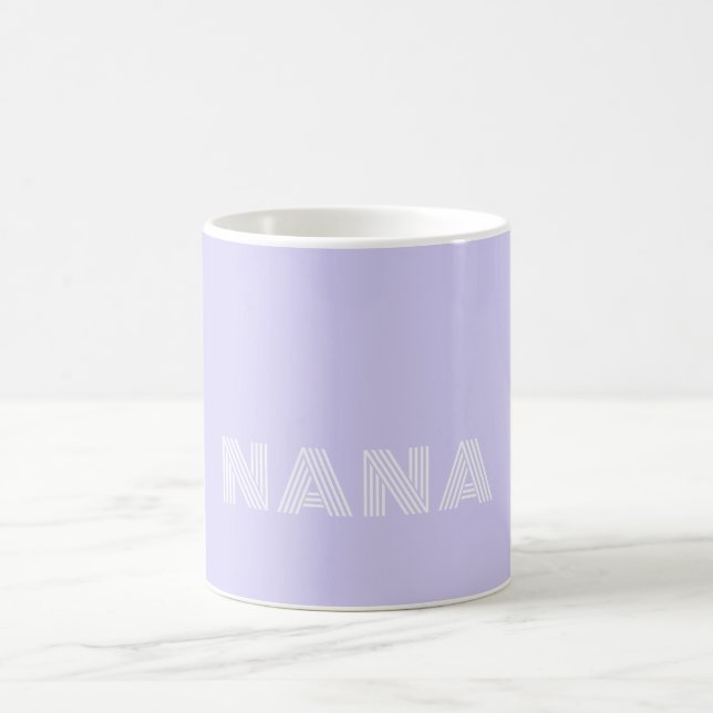 Mug Lilas Lavande & Blanc Nom de police amusant person (Centre)