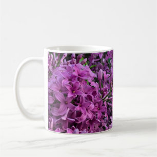 Mug lilas rose violet   photo florale rose romantique
