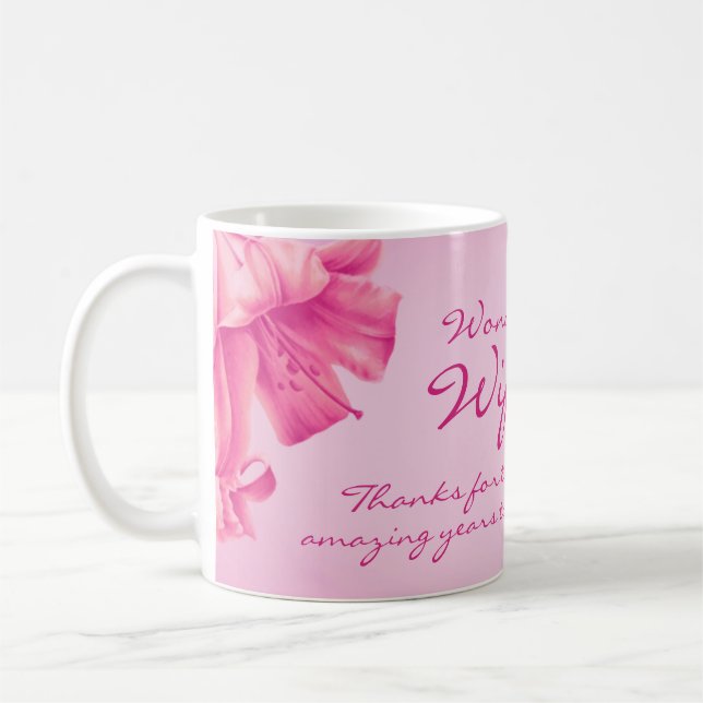 Mug Lilies Merveilleuse Femme 30e anniversaire fleur r (Gauche)