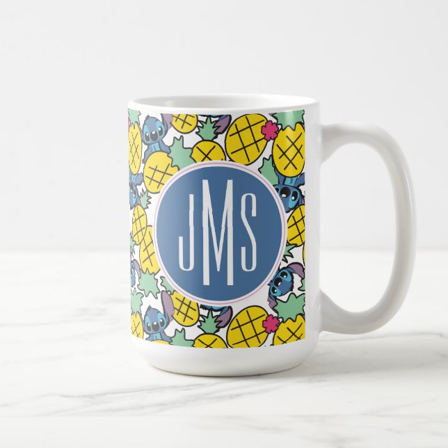 Mug Lilo & Stitch | Motif ananas Monogram (Droite)