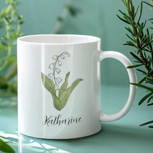 Mug Lily de la Vallée Élégante florale personnalisée