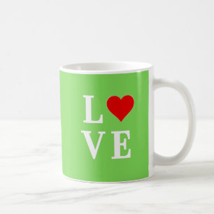 Mug Lime Green LOVE Design moderne