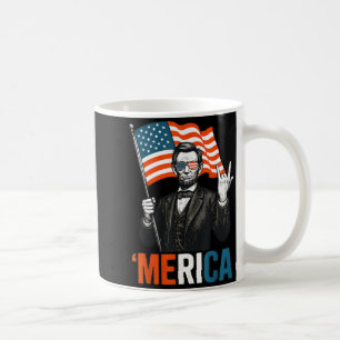 Mug Lincoln Merica Rock drôle 4 juillet Américain