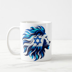 Mug Lion bleu majestueux de Juda avec Étoile de David