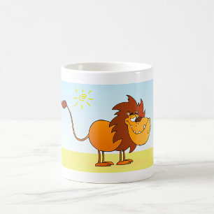 Mug Lion de dessin animé drôle dans l'animal de safari