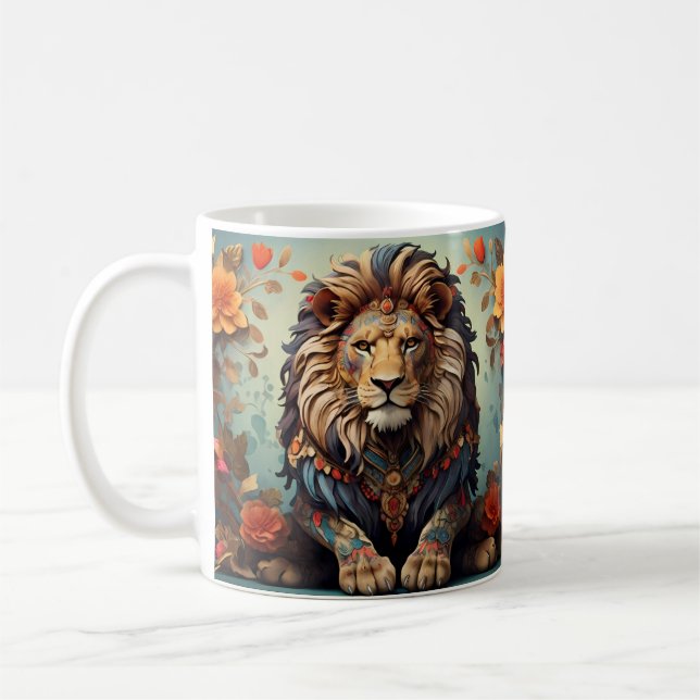Mug Lion de la jungle et prédateur exotique Big Cat sa (Gauche)