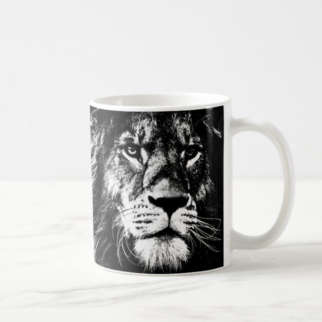 Mug Lion Face Le Roi Animaux Modèle Pop Art (Droite)