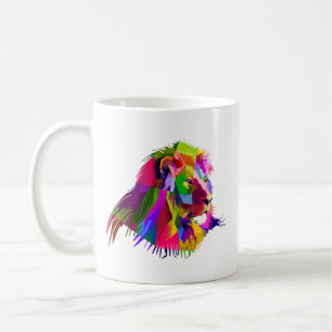 Mug Lion Head Prismatic Pop Art Design-62502