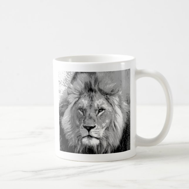 Mug Lion noir blanc (Droite)