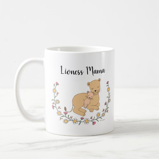 Mug Lioness mama Lion mère forte mère puissance mère (Gauche)