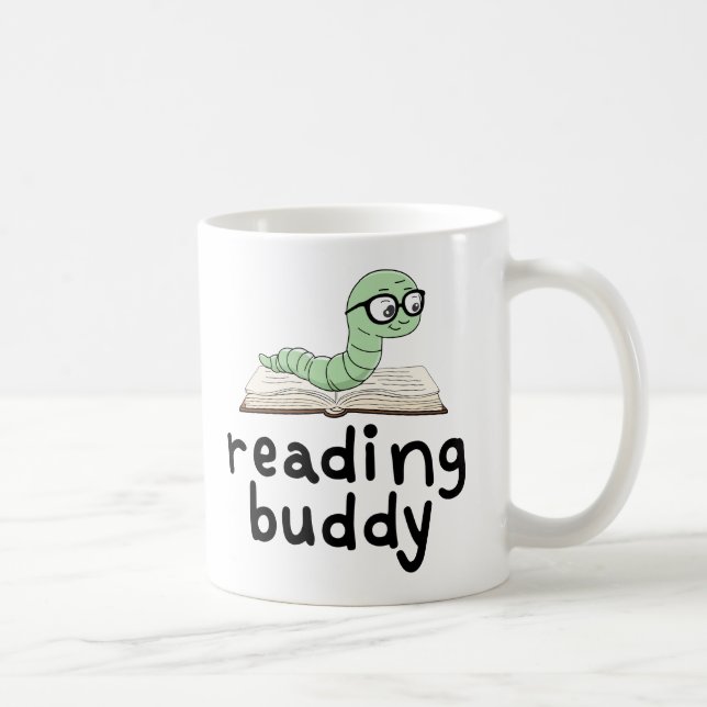 Mug Lire Buddy Cute Bookwort Avec Livre (Droite)