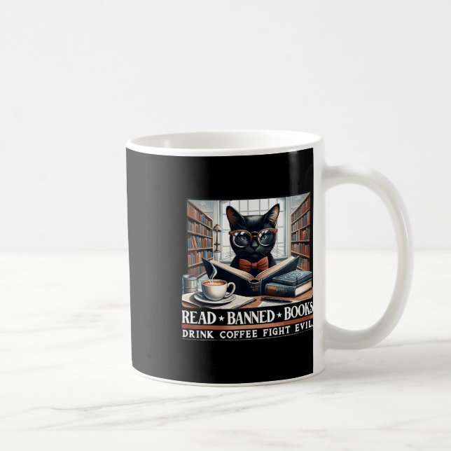 Mug Lire Livres Interdits Boire Café Combattre Le Mal  (Droite)