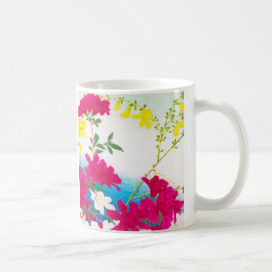 Mug lis japonais - magenta, jaune bleu