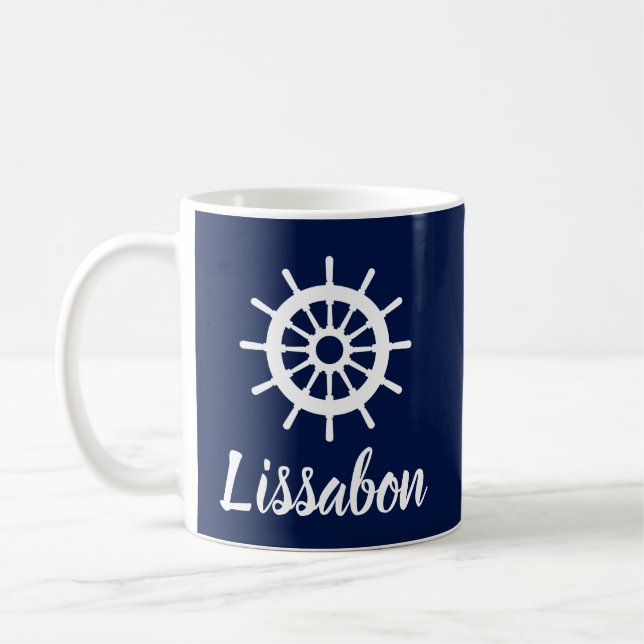 Mug Lissabon - Belle Voile Bleu Et Blanc (Gauche)