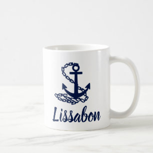 Mug Lissabon - Musique Bleue Et Blanche De Style Marit