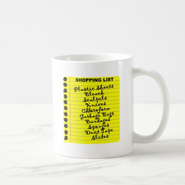 Mug Liste d'achats d'assassin en série ! (Droite)