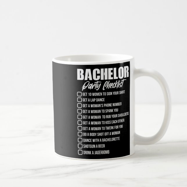Mug Liste de contrôle de la fête de baccalauréat Groom (Droite)