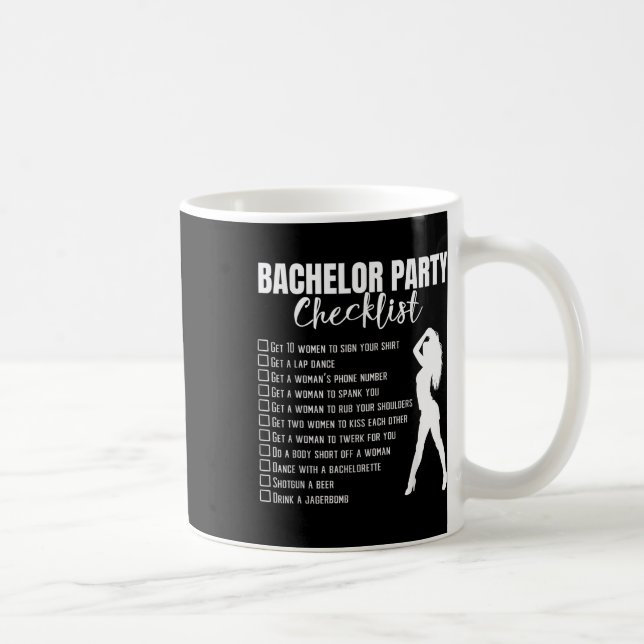 Mug Liste de contrôle de la fête de baccalauréat marié (Droite)