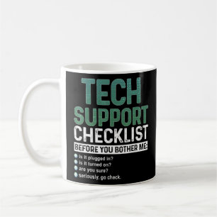 Mug Liste de contrôle du support technique Tous les él