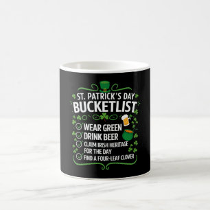 Mug Liste de seaux drôle Célébrez la Saint-Patrick