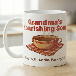 Mug Liste d'ingrédients de la soupe de grand-mère art